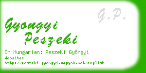 gyongyi peszeki business card